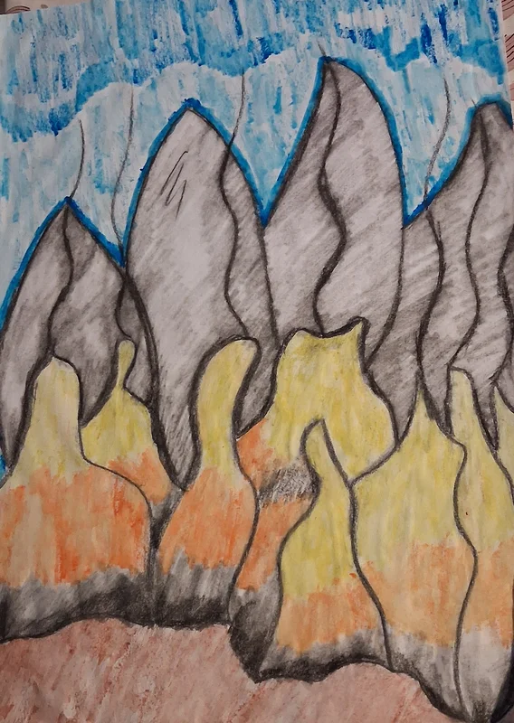 Fire on the rocks av Veronica Domachowska