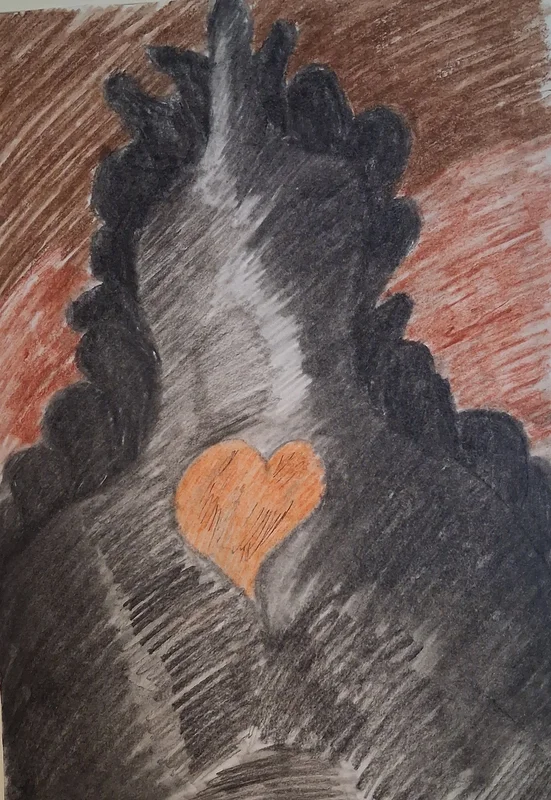 A scarry figure with a heart av Veronica Domachowska