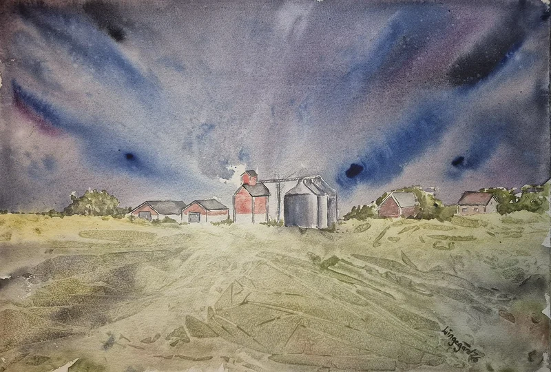 Akvarell Harrie av Carl-Philip Lingegård