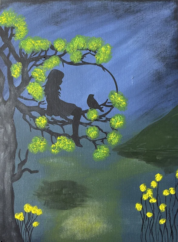 Akrylmålning Där tystnaden får vara ifred av Ann-Christin (Acmpainting) Martinsson