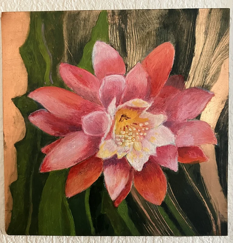 Oljemålning Blomman ser dig av Lilian Nilsson