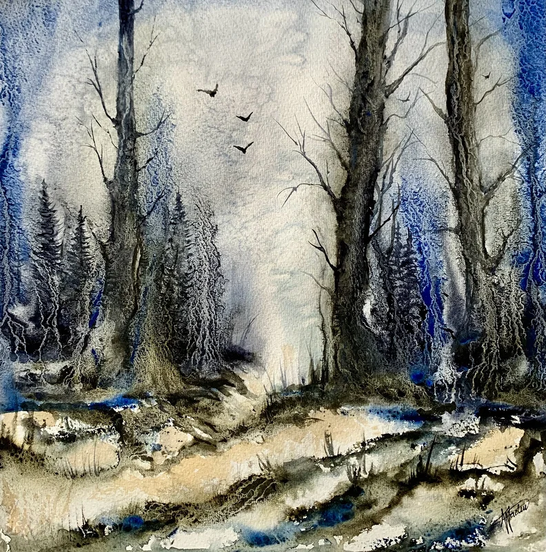 Akvarell In the unknown. av Annelie Wadin