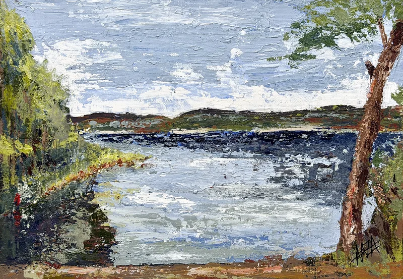 Akrylmålning En plats för vila av Aaza Jacobsson