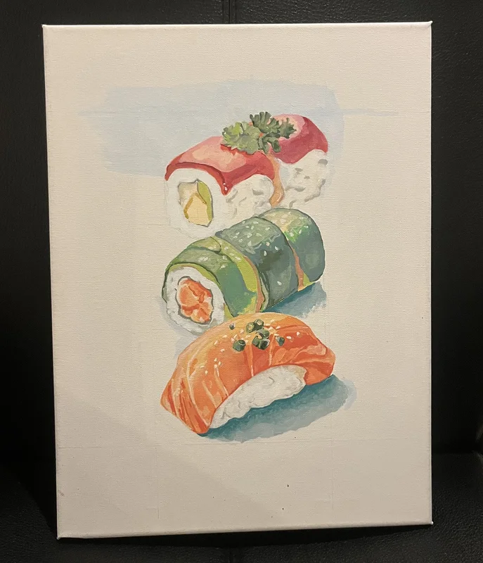 Akrylmålning Sushi- Pick and Choose av Narin Mohamad