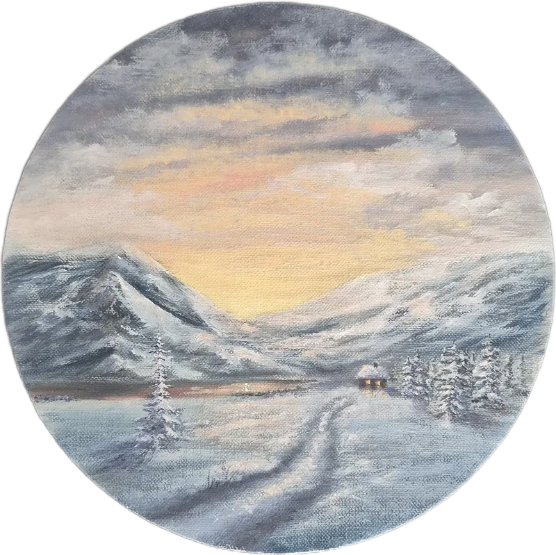 Oljemålning Efter den första snön av Emelie Rosenstrid