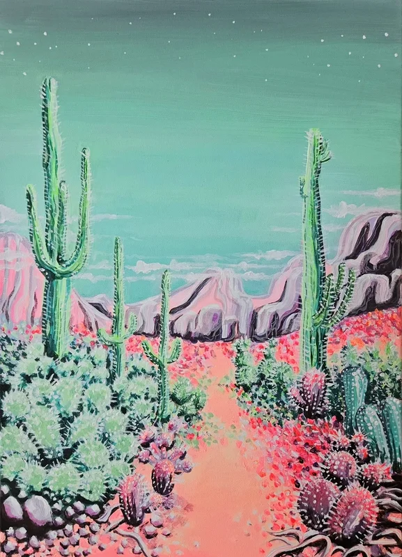 Akrylmålning Desert av Eva La