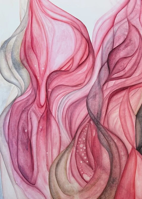 Akvarell Fluid dreams av Annie Wikner