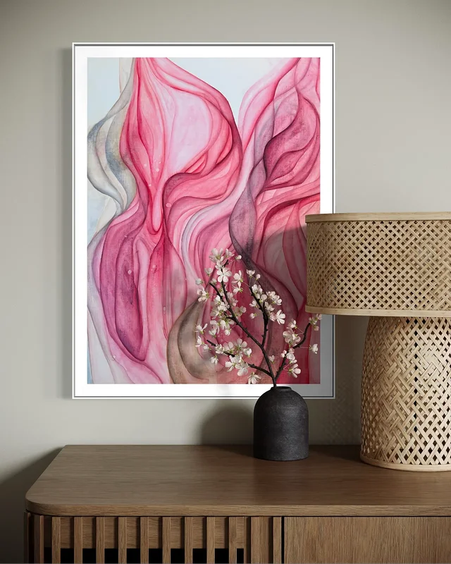 Akvarell Fluid dreams (interiörbild) av Annie Wikner