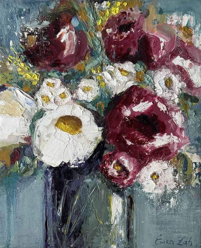 Oljemålning Blooming chaos av Erika Zahharova