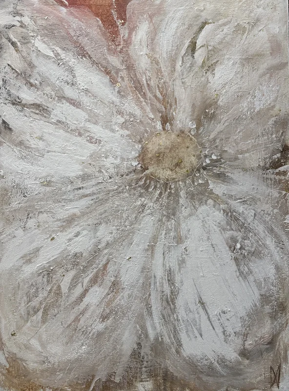 Akrylmålning Universal flower av Annette MA Stocker