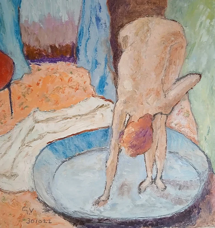 Oljemålning Figur , torkar av Georgios Voutsas