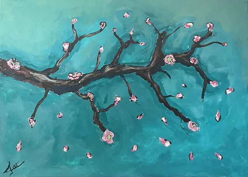 Akrylmålning Cherry Blossom av Adrian Nyberg