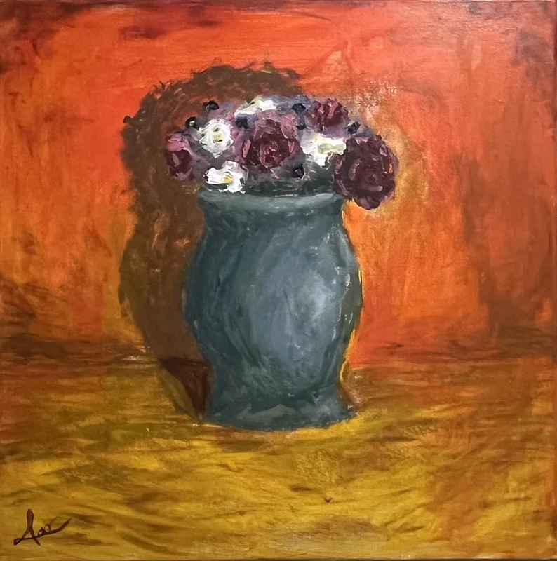 Akrylmålning Autumn Flowers av Adrian Nyberg