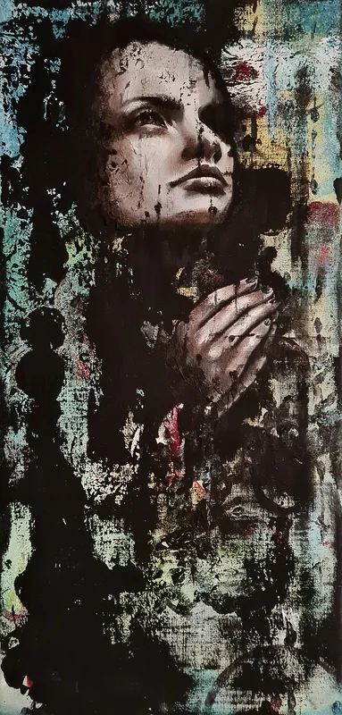 Akrylmålning A Madonna's Touch av Mimmi MPs ArtCreations Pettersson