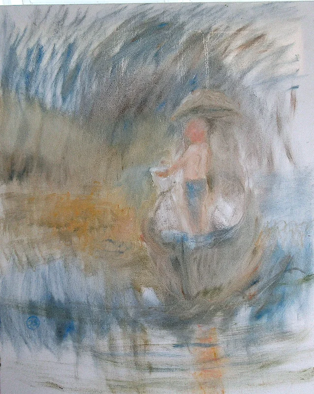 Oljemålning The artist as young boy av Jan Söderman