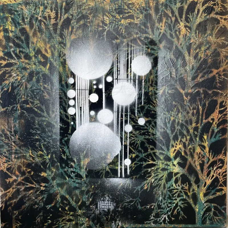 Akrylmålning LJUS I MÖRKER av Kicki Pettersson