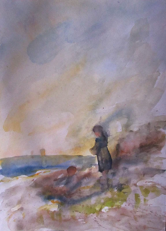 Akvarell Vid havet av Jan Söderman