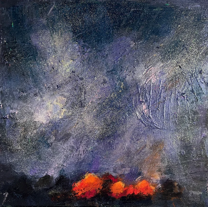 Akrylmålning Look at the stars - see how they shine for you av Nina Johansson - Freeride Painter