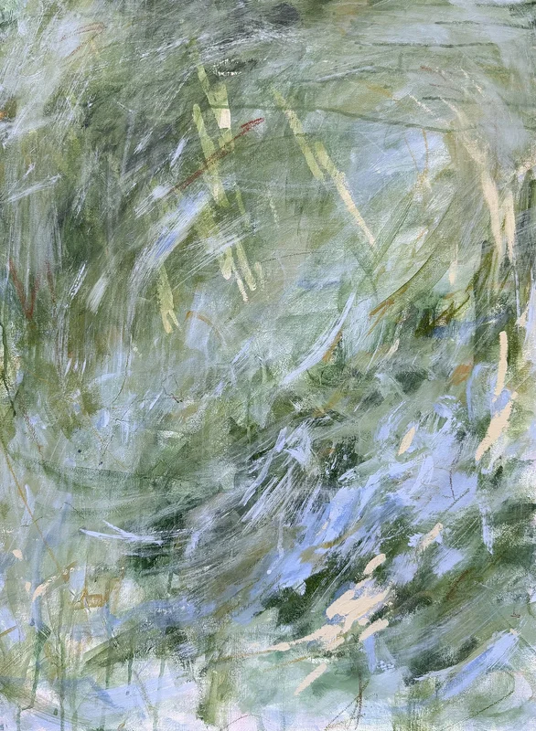 Akrylmålning Whispers of Green av Veronica Fuchs