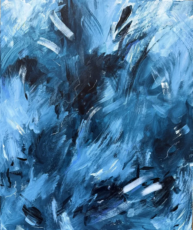 Akrylmålning Blue av Veronica Fuchs