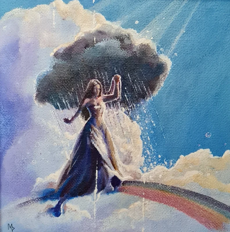 Akrylmålning Ibland får man skapa sina egna vägar av Mimmi MPs ArtCreations Pettersson