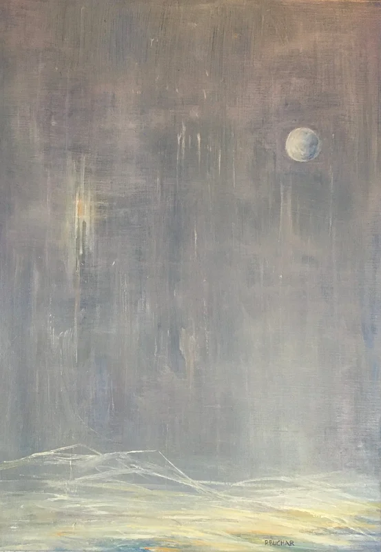 Oljemålning "blue moon" av Peter Buchar