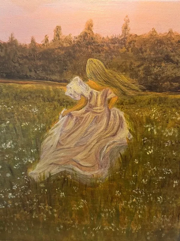 Akrylmålning Golden Brown av Akshaya Vidhya