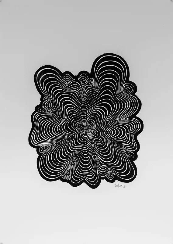Oljemålning Sound in Matter av Janne-Matias Heikkinen
