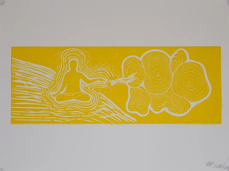 Oljemålning Sound is the essence of creation av Janne-Matias Heikkinen