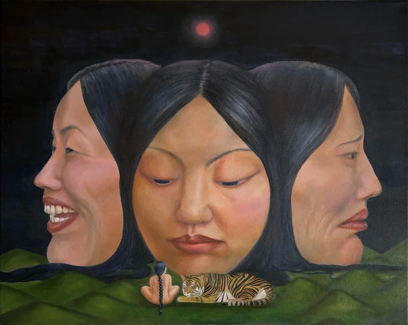 Oljemålning ‘The inner room’ av Pupi Jing Wang