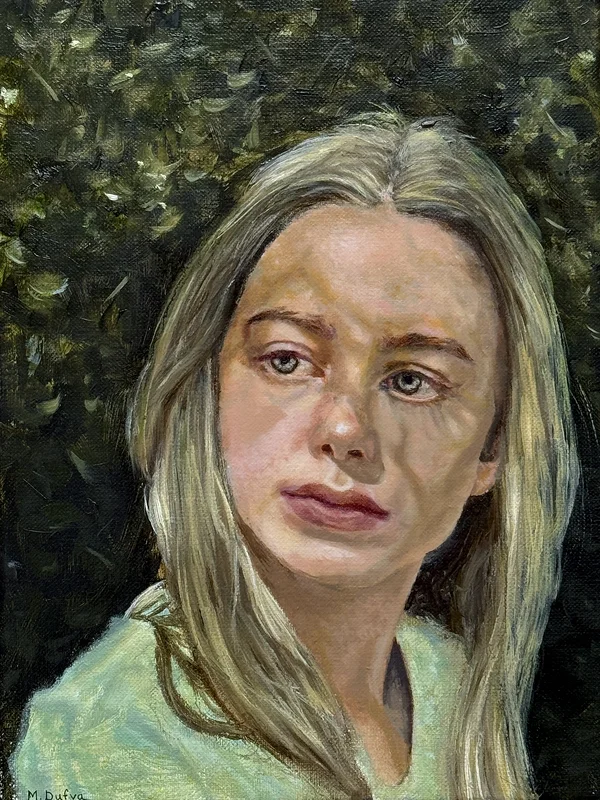 Oljemålning Under trädens skuggor av Marianne Dufva