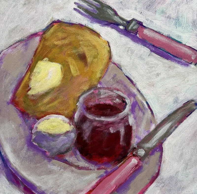 Akrylmålning A breakfast for one av Ekaterina Dutkevich