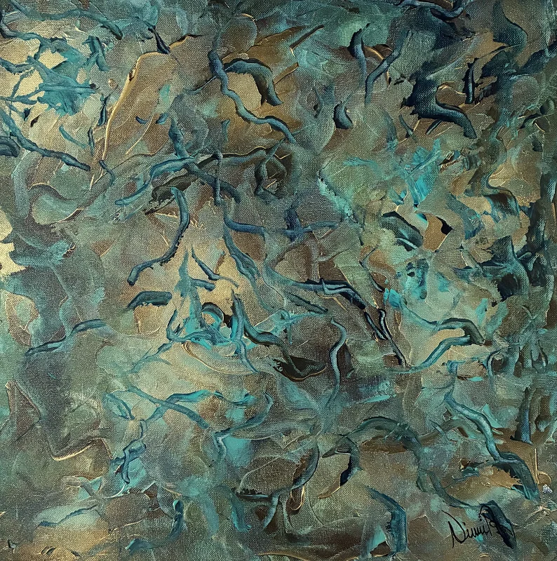 Akrylmålning Turquoise av Ninni Andersson