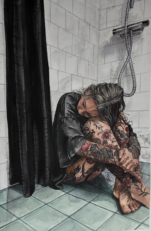 Akvarell Motherhood av Ewah Holmberg
