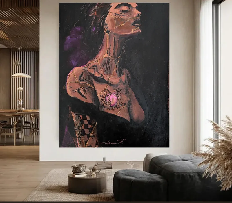 Akrylmålning Purple Shadow av Tetiana K