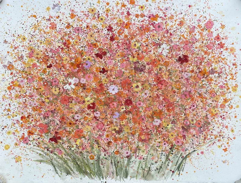 Akvarell Blommor av Anna Elfverson Sjödahl