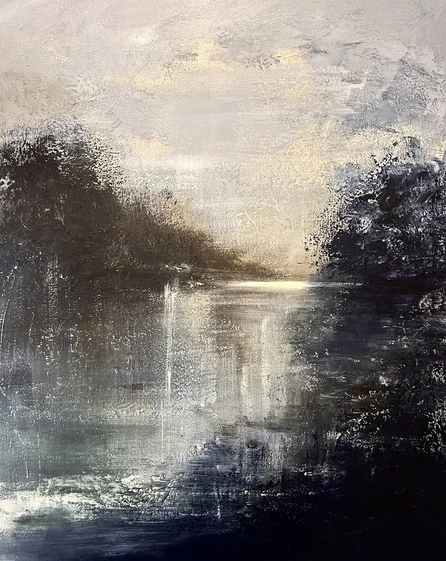 Akrylmålning Oktoberkväll av Ulrica Halling Olsson_art Stockholm