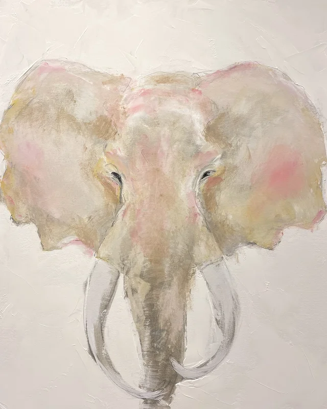 Akrylmålning Elefant. "Savannah" av Ulrike Nordquist