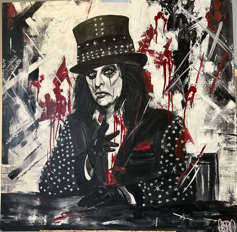 Akrylmålning WHO THE F-CK IS ALICE av Ann-Louise Rosvall ART