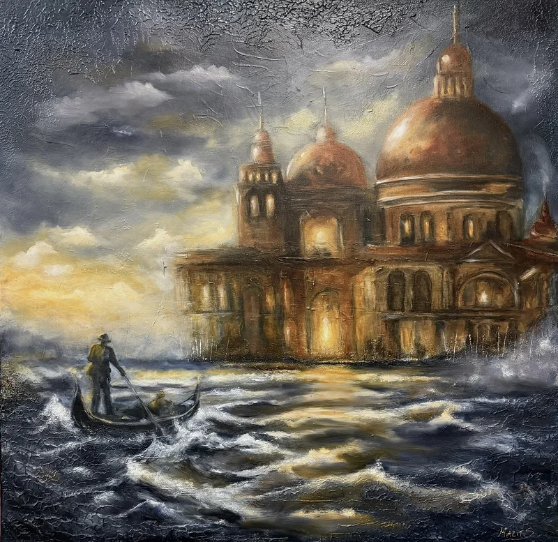 Oljemålning Venetian Glow av Marit Stjernberg