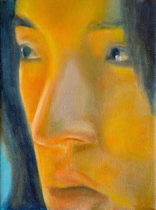 Oljemålning Yellow light av Pupi Jing Wang