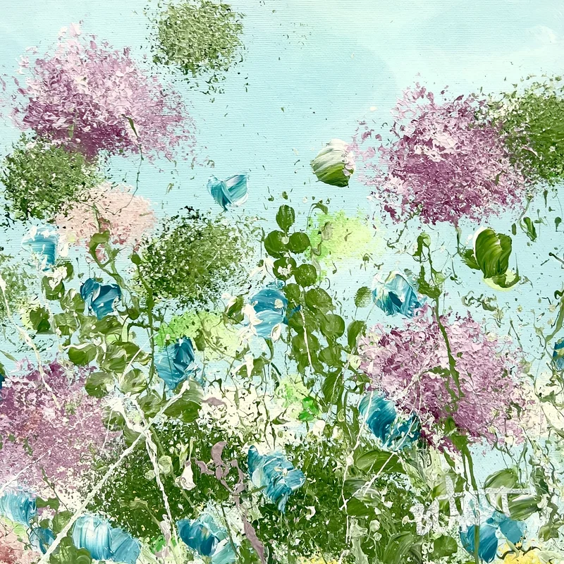 Akrylmålning Aqua Garden av Anna Artistockholm Brandt