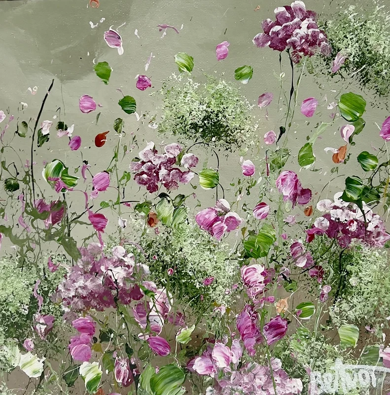 Akrylmålning Jardin Poudré av Anna Artistockholm Brandt