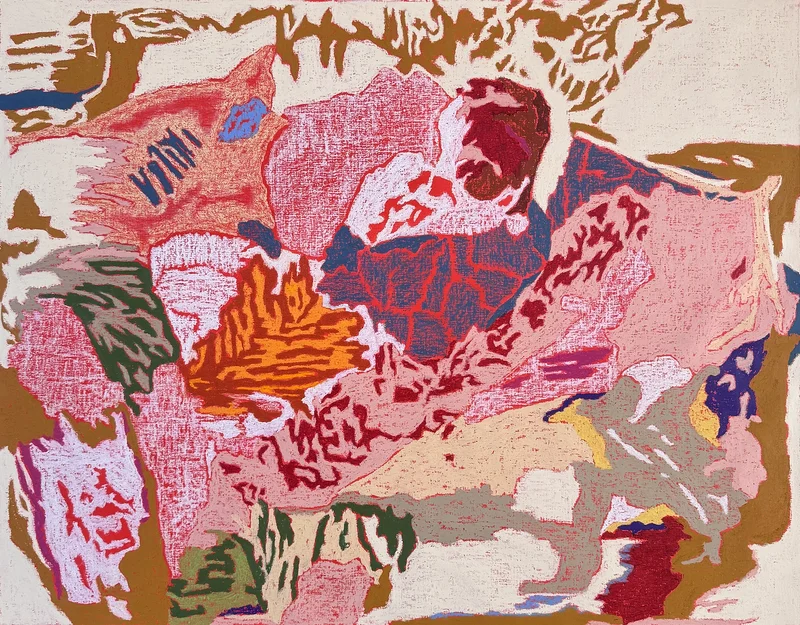 Oljemålning Borrowed Landscape av Anna Forster