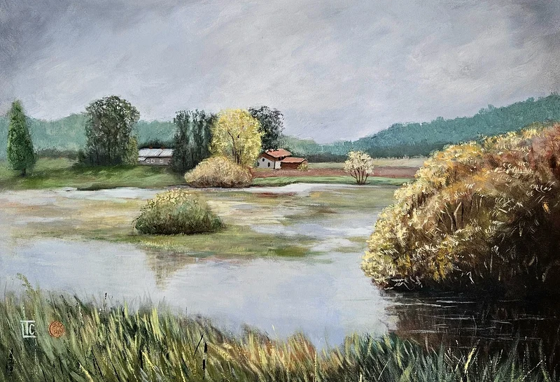 Akrylmålning Höst av Tove Landberg
