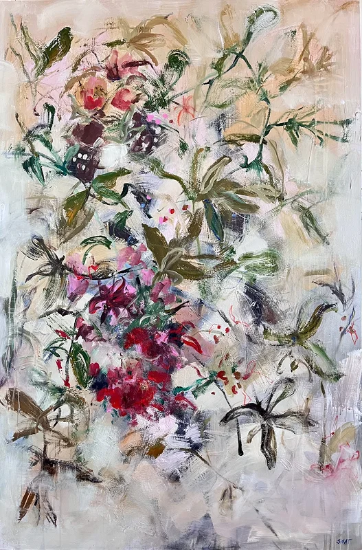 Akrylmålning Blommor av Ilona SWAT