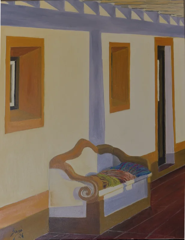 Oljemålning Alentejo porch av Pedro Sousa