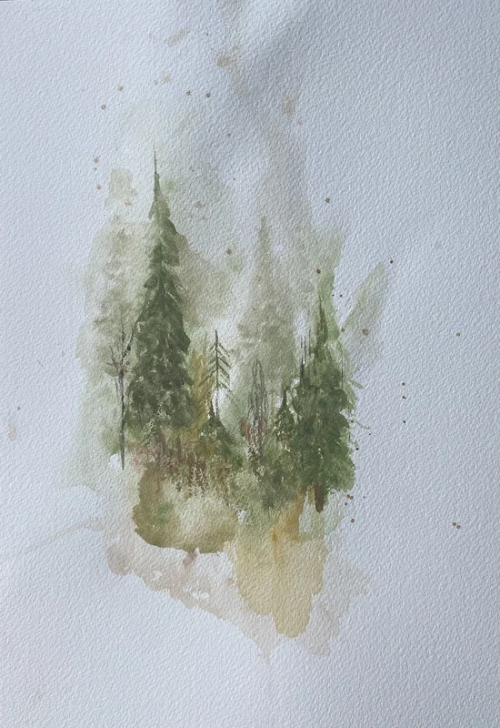 Akvarell Morgondimma av Anđela Ristic (AngelaArt)