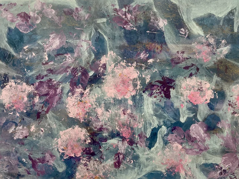 Akrylmålning Skiss av blommor av Madelene Granath