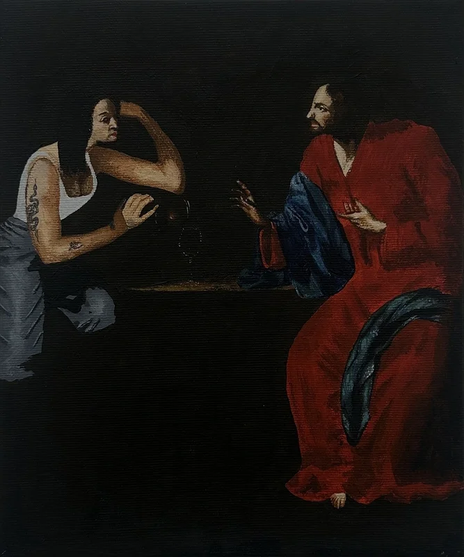 Akvarell Jesus och jag av Klara Nilsson